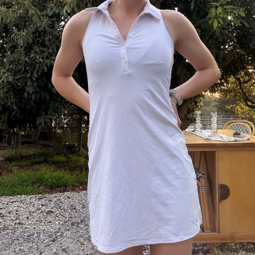 ALO Yoga White Polo Top with Collar